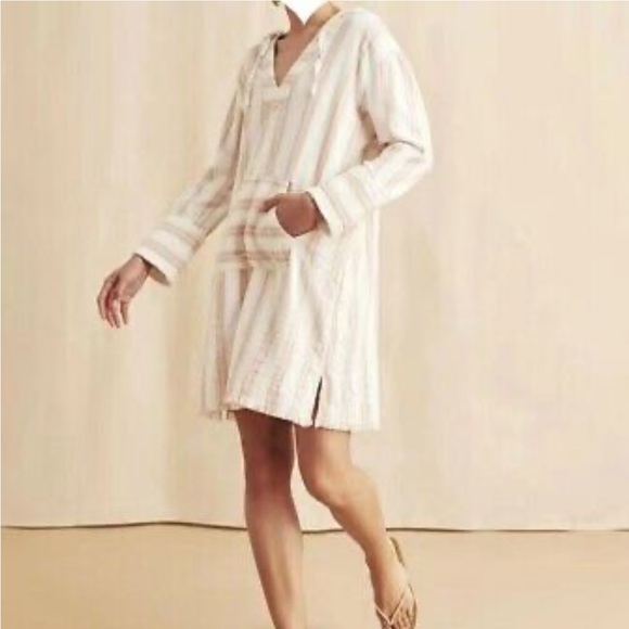 Brand New Faherty Cotton Baja Surf Dress Long Sleeve Hoodie - Picture 2 of 9